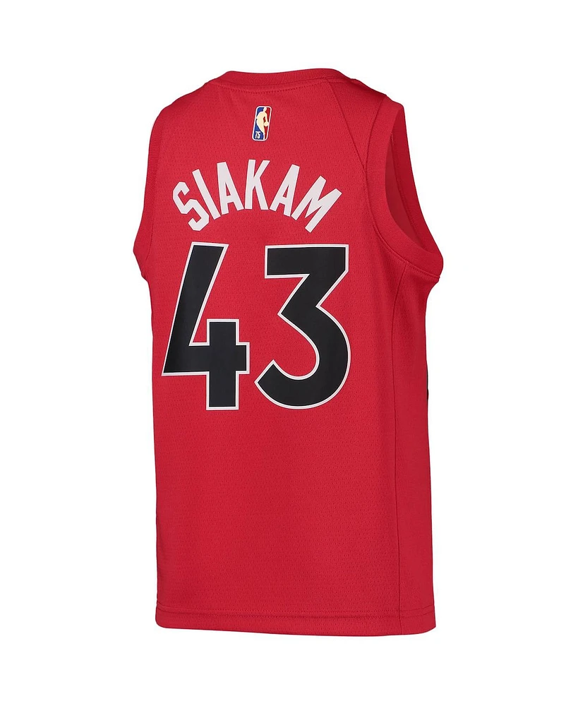 Big Boys Nike Pascal Siakam Red Toronto Raptors 2021/22 Diamond Swingman Jersey - Icon Edition