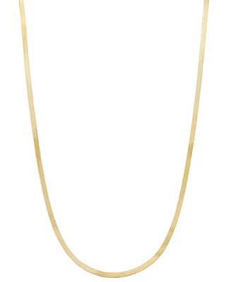 Lightweight Herringbone Link Chain Necklace (3-3/8mm) in 10k Gold, 16" + 2" extender