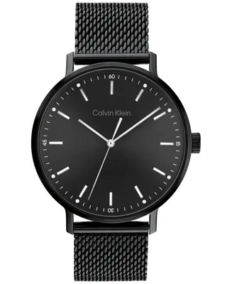 Calvin Klein Black Stainless Steel Mesh Bracelet Watch 42mm