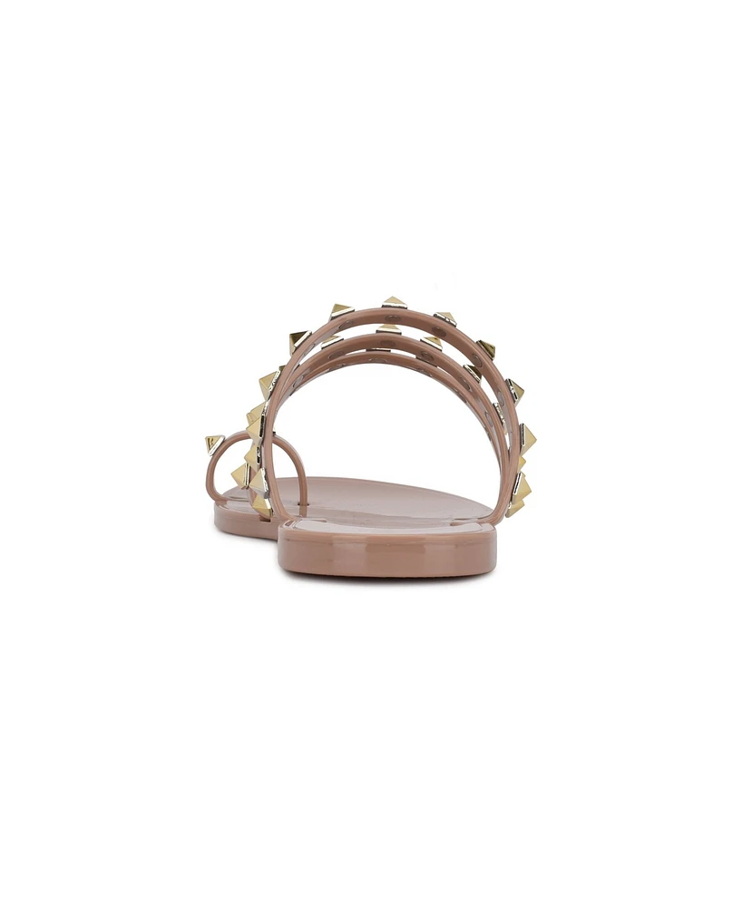 Nine West Women's Cartee Jelly Studded Strappy Sandals