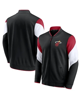 Men's Fanatics Black Miami Heat League Best Performance Full-Zip Jacket
