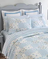Laura Ashley Kenna Cotton Reversible 2-Pc. Quilt Set, Twin
