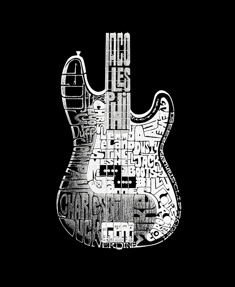 Men's Word Art Bass Guitar Crewneck Sweatshirt