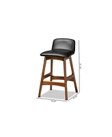 Darrin Mid-Century Modern Wood Counter Stool Set, 2 Piece