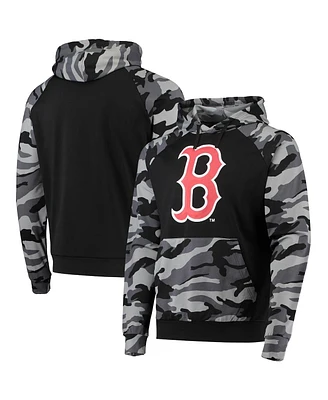 Men's Foco Black Boston Red Sox Camo Raglan Pullover Hoodie