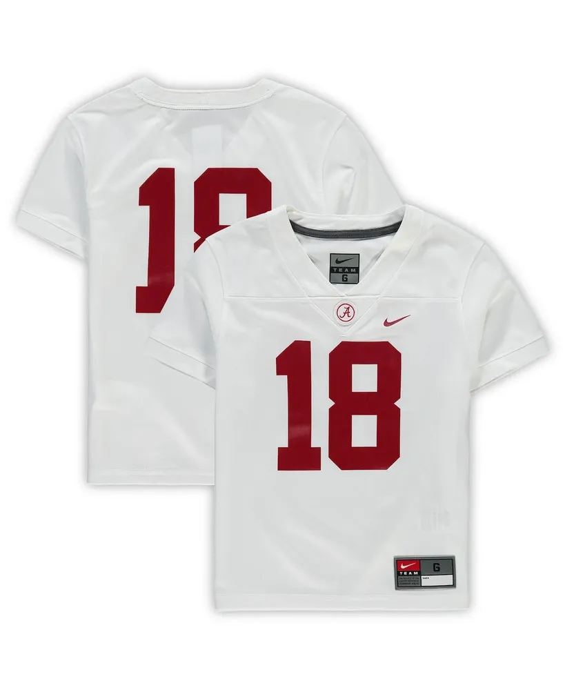 Preschool Boys and Girls Nike #18 White Alabama Crimson Tide Untouchable Football Team Jersey