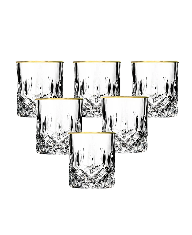 Siena Collection 4 Piece Shot Glass with Gold Trim Set
