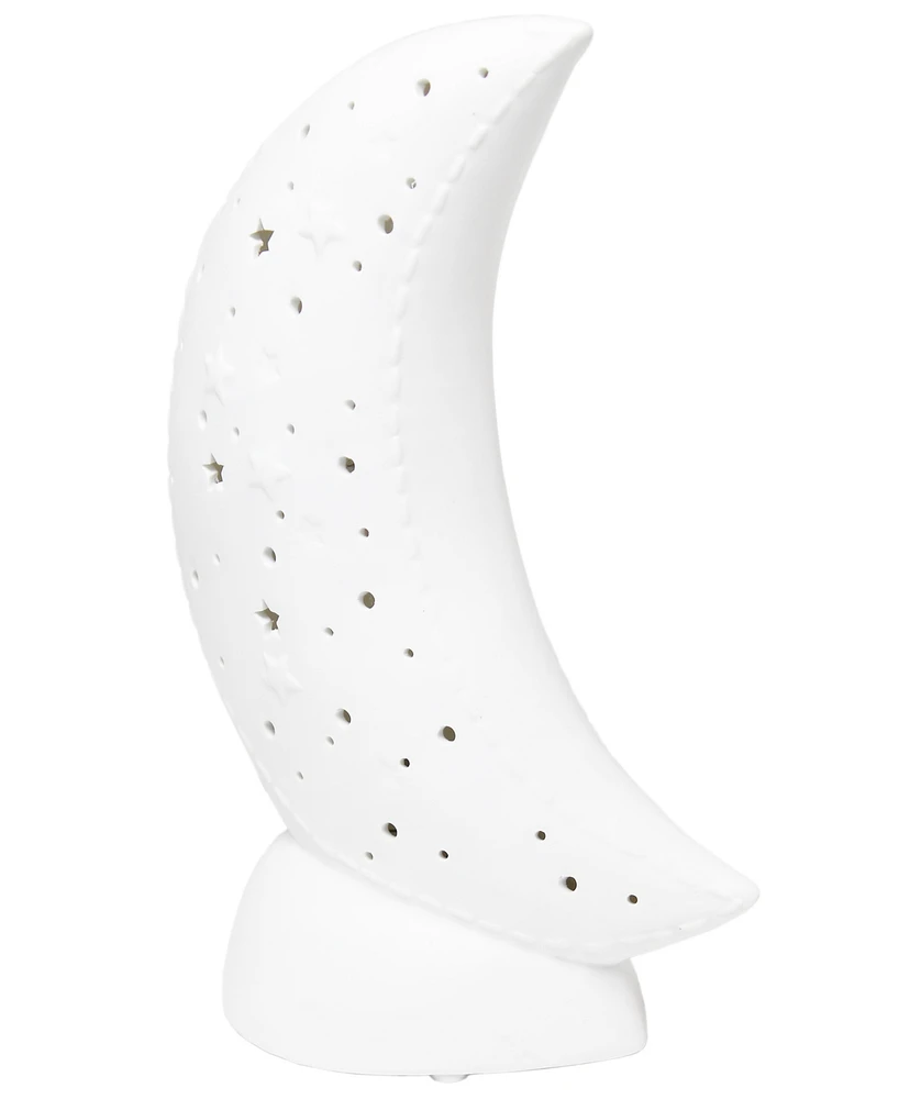 Simple Designs Porcelain Moon Shaped Table Lamp