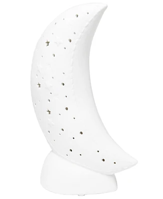Simple Designs Porcelain Moon Shaped Table Lamp