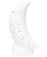 Simple Designs Porcelain Moon Shaped Table Lamp