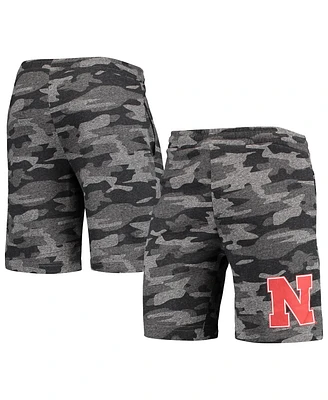 Men's Concepts Sport Charcoal, Gray Nebraska Huskers Camo Backup Terry Jam Lounge Shorts