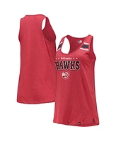 Women's New Era Red Atlanta Hawks Scoop-Neck Racerback Tank Top