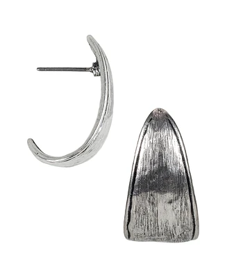 Patricia Nash Silver-Tone Hammered J-Hoop Earrings