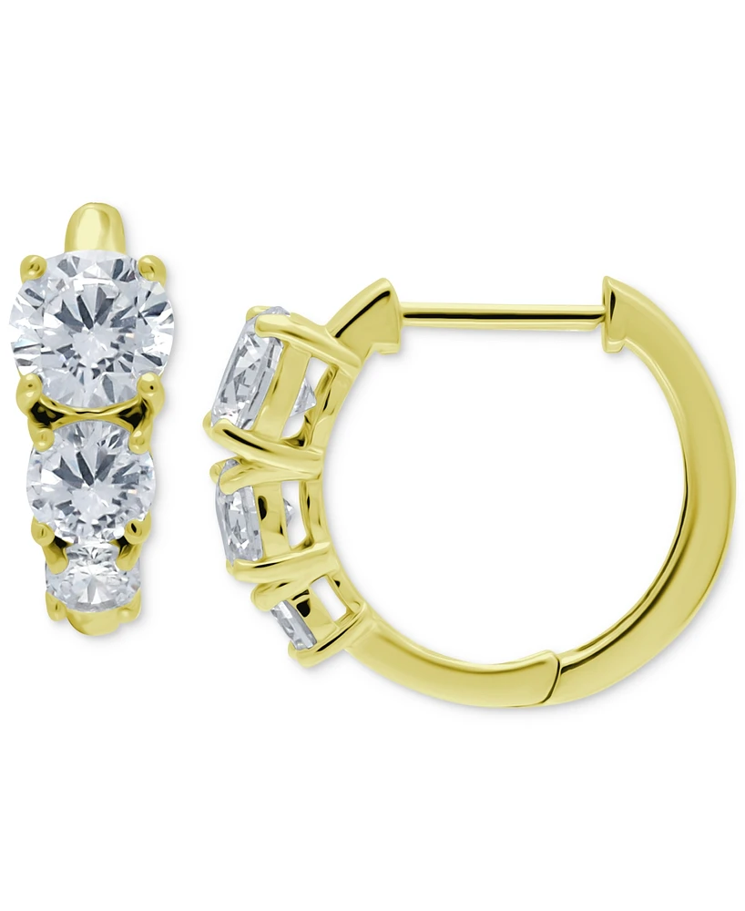 Giani Bernini Cubic Zirconia Graduated Small Huggie Hoop Earrings, 0.625", Created for Macy's