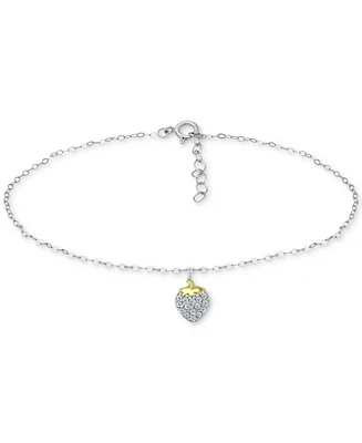 Giani Bernini Cubic Zirconia Strawberry Charm Ankle Bracelet, Created for Macy's