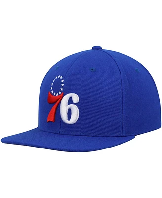 Men's Mitchell & Ness Royal Philadelphia 76Ers Ground 2.0 Snapback Hat