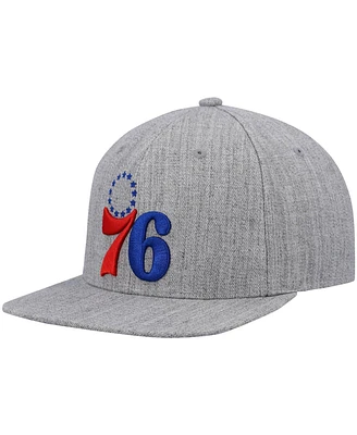 Men's Mitchell & Ness Heathered Gray Philadelphia 76Ers 2.0 Snapback Hat