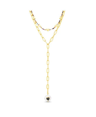 kensie Heart Pendant Y Necklace Set
