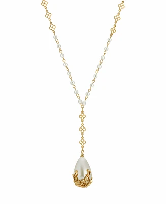Women's Imitaion Pearl Y Necklace