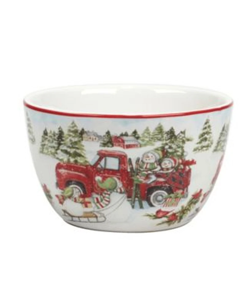 Certified International Red Truck Snowman Collection