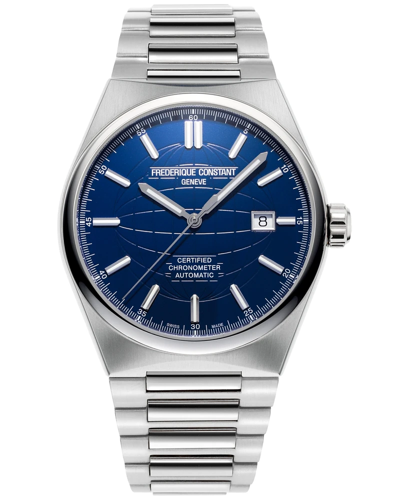 Frederique Constant Men's Swiss Automatic Cosc Highlife Stainless Steel Bracelet Watch 41mm