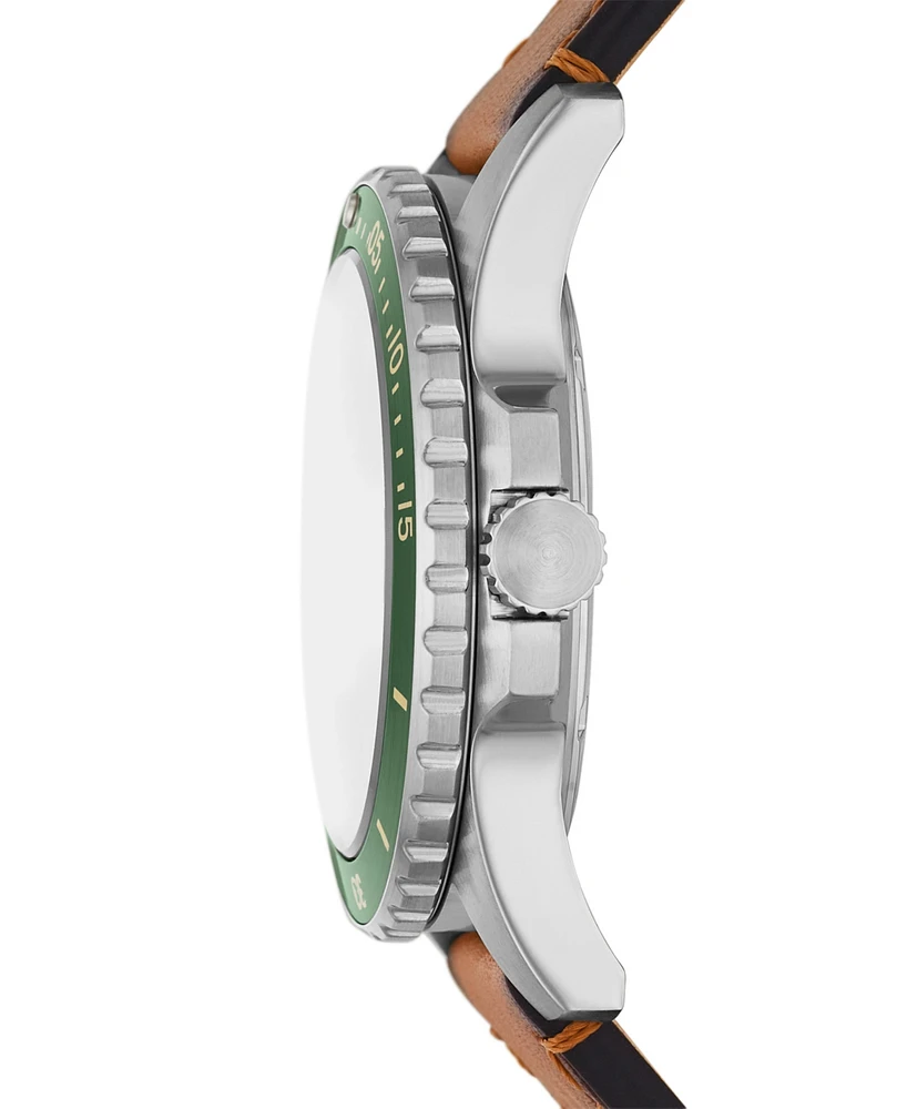 Fossil Men's Fossil Blue Brown Leather Strap Watch, 42mm