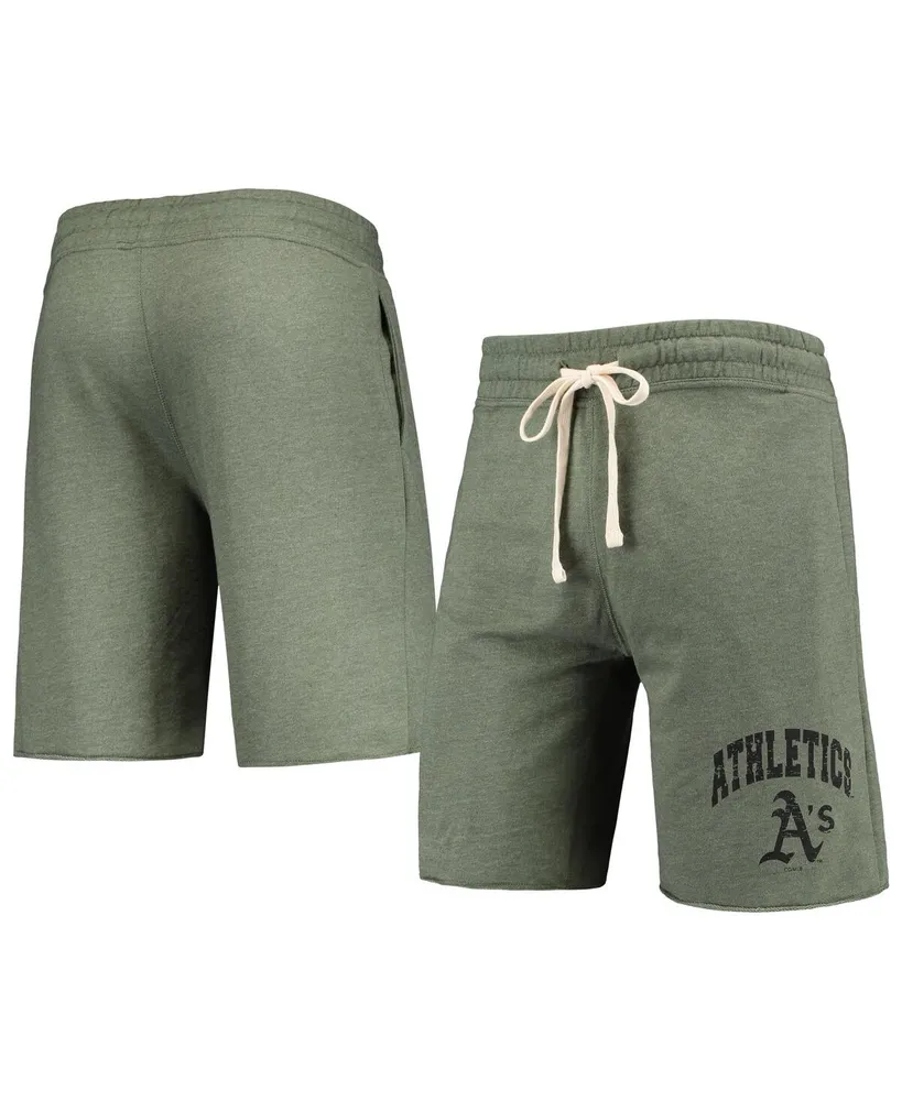 Men's Concepts Sport Heathered Olive Oakland Athletics Mainstream Tri-Blend Shorts