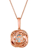 Le Vian Blue Topaz (1-7/8 ct. t.w.) & Diamond (3/8 ct. t.w.) 20" Pendant Necklace in 14k Rose Gold