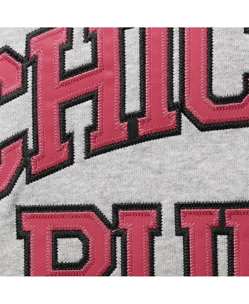 Men's Mitchell & Ness Scottie Pippen Heathered Gray Chicago Bulls Big and Tall Name Number Pullover Hoodie