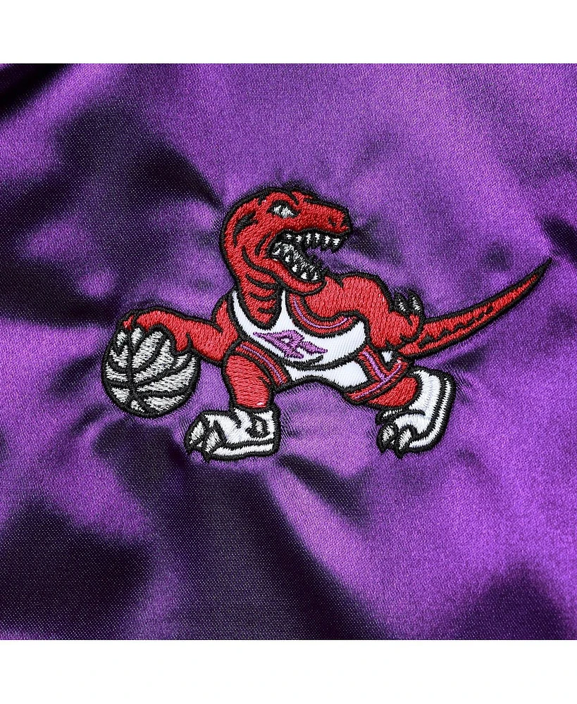 Women's Mitchell & Ness Purple Toronto Raptors Hardwood Classics Raglan Satin Full-Snap Jacket