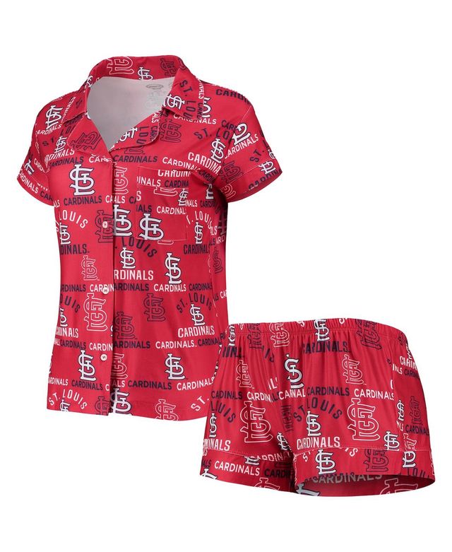 Women's Concepts Sport Red St. Louis Cardinals Flagship Allover Print Top and Shorts Sleep Set