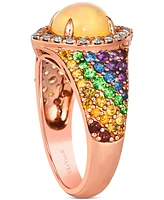 Le Vian Multi-Gemstone (1-7/8 ct. t.w.) & Nude Diamond (1/6 ct. t.w.) Statement Ring in 14k Rose Gold