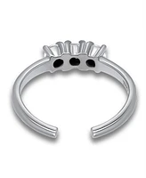 Giani Bernini Cubic Zirconia Three Stone Sterling Silver Toe Ring