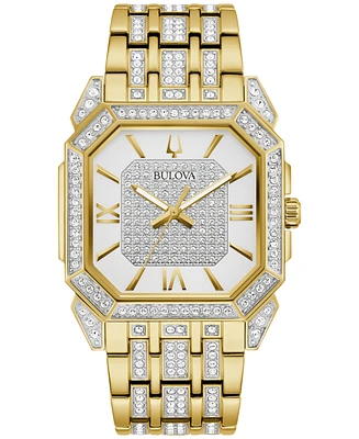Bulova Men's Crystal Octava Gold-Tone Stainless Steel Bracelet Watch 40mm