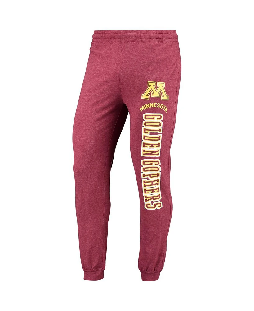 Men's Concepts Sport Heathered Maroon and Heathered Charcoal Minnesota Golden Gophers Meter Long Sleeve Hoodie T-shirt and Jogger Pants Set