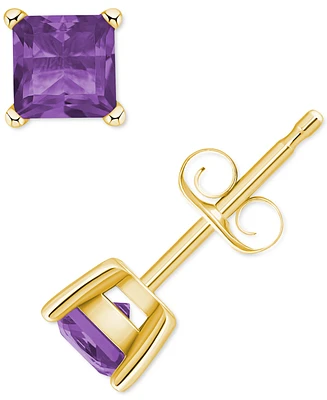 Amethyst Square Stud Earrings (5/8 ct. t.w.) 14k Gold