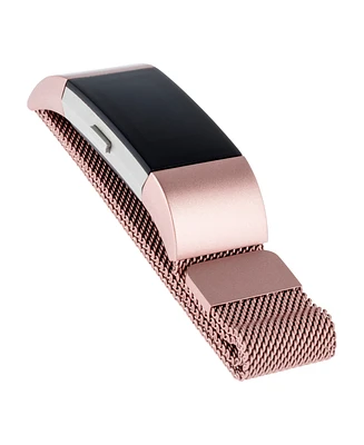 WITHit Rose Gold-Tone Stainless Steel Mesh Band designed for Fitbit Charge 2