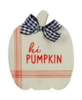 Fall Harvest Wooden Pumpkin 2 Piece Welcome Plaques Set, 8"