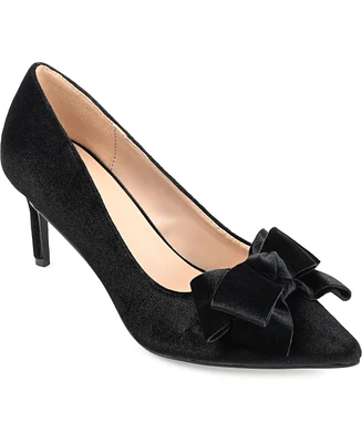 Journee Collection Women's Crystol Velvet Pumps