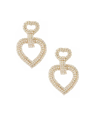 Ettika 18K Gold Plated Dove Drop Heart Earrings