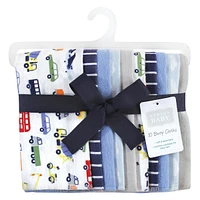 Hudson Baby Boys Ten-Piece Cotton-Poly Flannel Burp Cloth Set Blend