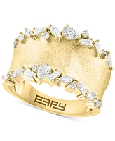 Effy Diamond Multi-Cut Textured Statement Ring (5/8 ct. t.w.) in 14k Gold