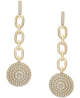 Wrapped in Love Diamond Circle Cluster Chain Drop Earrings (3/4 ct. t.w.) in 14k Gold, Created for Macy's