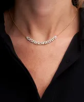 Wrapped in Love Diamond Swirl Curved Bar Statement Necklace (1 ct. t.w.) in 14k Gold, 15-1/4" + 2" extender, Created for Macy's