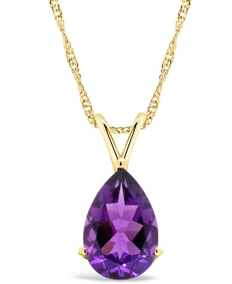 Macy's Amethyst (2-3/4 ct. t.w.) Pendant Necklace in 14K Yellow Gold