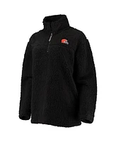Women's G-iii 4Her by Carl Banks Black Cleveland Browns Sherpa Quarter-Zip Jacket