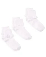 Trimfit 3-Pack Scalloped Socks, Little Girls & Big