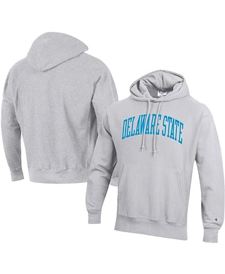 Men's Champion Gray Delaware State Hornets Tall Arch Pullover Hoodie