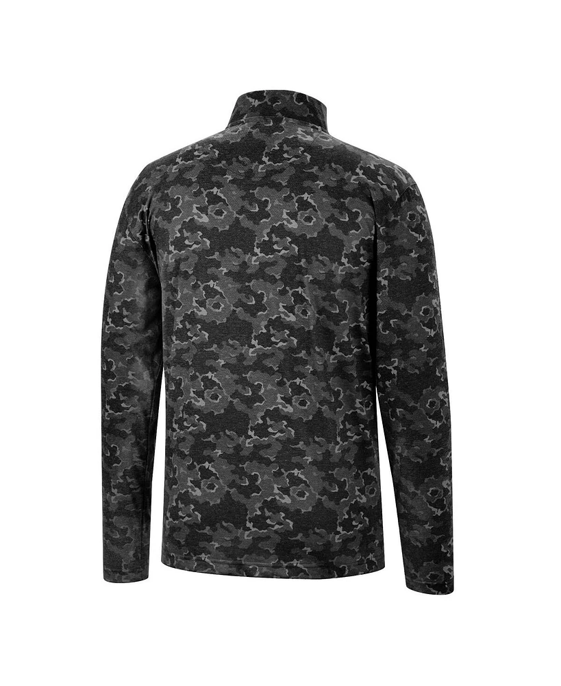 Men's Colosseum Black Iowa Hawkeyes Tivo Quarter-Zip Jacket