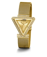 Guess Women's Gold-Tone Glitz Stainless Steel, Mesh Bracelet Watch, 34mm